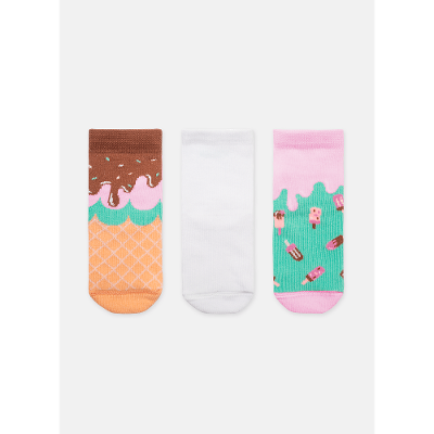 Kit com 3 meias Menina Sorvete