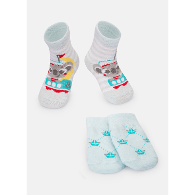 Kit com Meia e Luva Bebê Menino Coala