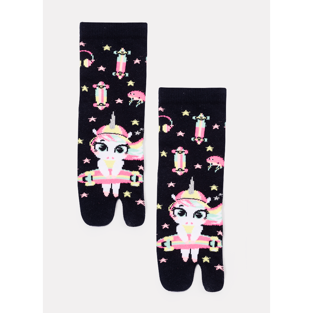 Meia Chinelinho Cano Médio Menina Unicórnio Skate - 1