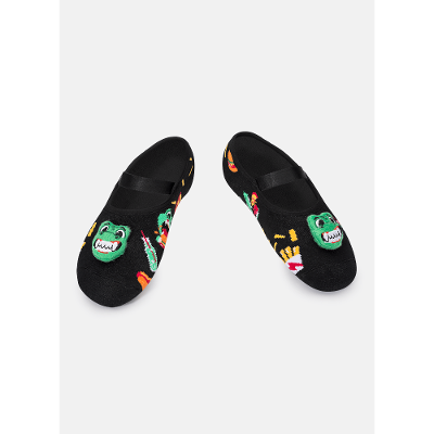 Meia Sapatilha Menino Teen Antiderrapante com LED Dino Food