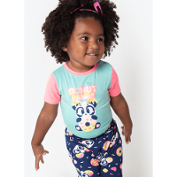 Pijama Manga Curta Viscolycra Bebê Menina Panda Donuts - 2