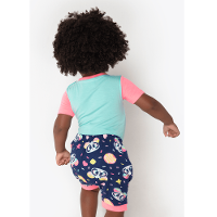 Pijama Manga Curta Viscolycra Bebê Menina Panda Donuts - 4