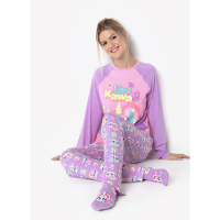 Pijama Manga Longa Viscolycra Feminino Unicórnio Kawaii - 2
