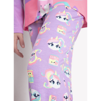 Pijama Manga Longa Lilás Viscolycra Feminino Unicórnio Kawaii - 4