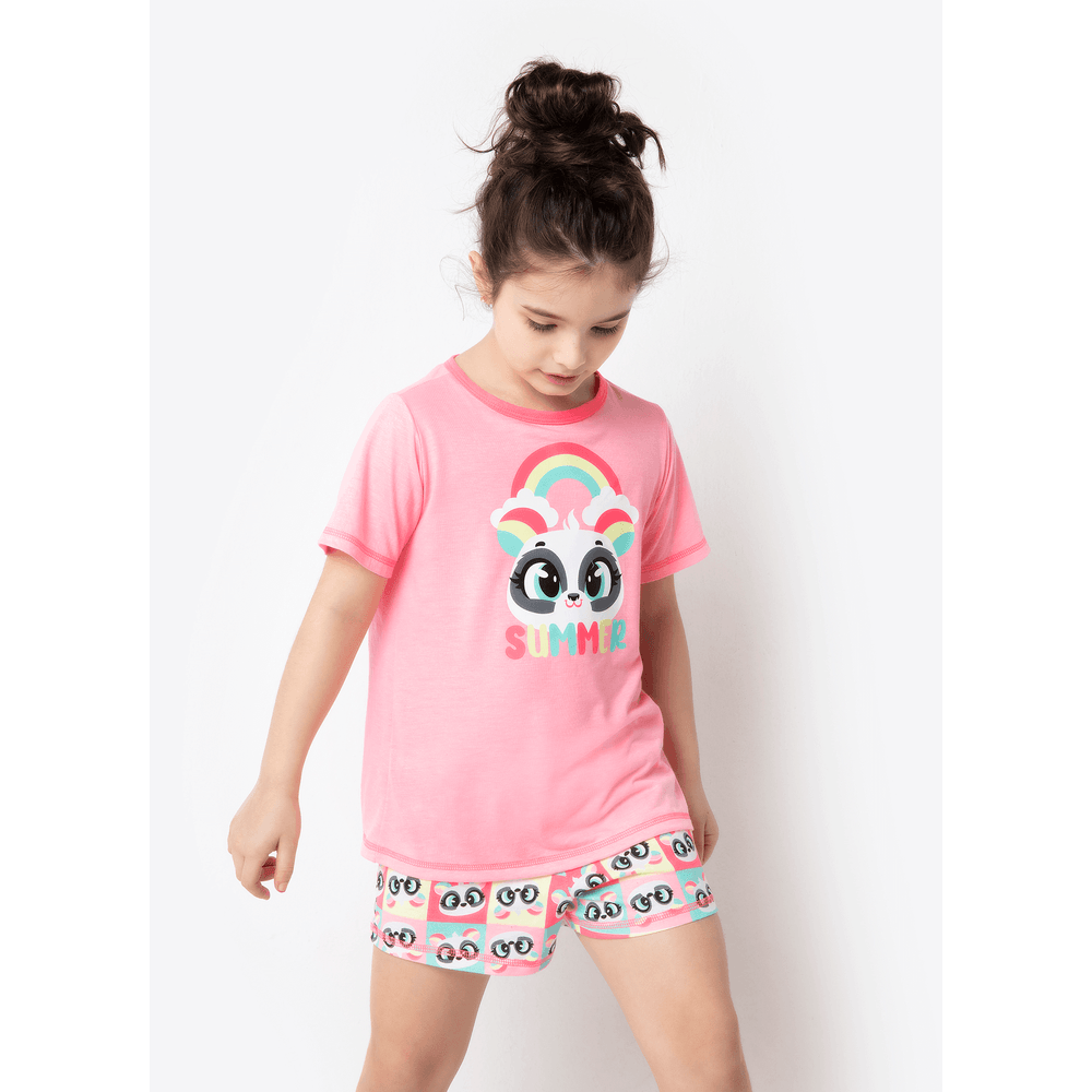 Pijama Manga Curta Menina Panda Summer - 1