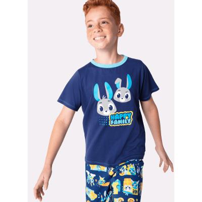 Pijama Curto Menino Teen Família Coelho