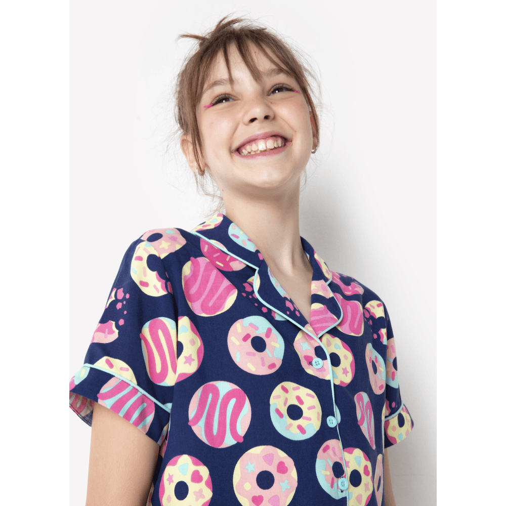 Pijama Manga Curta Viscose Feminino Panda Donuts - 2