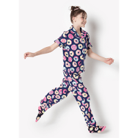 Pijama Manga Curta Viscose Feminino Panda Donuts - 3