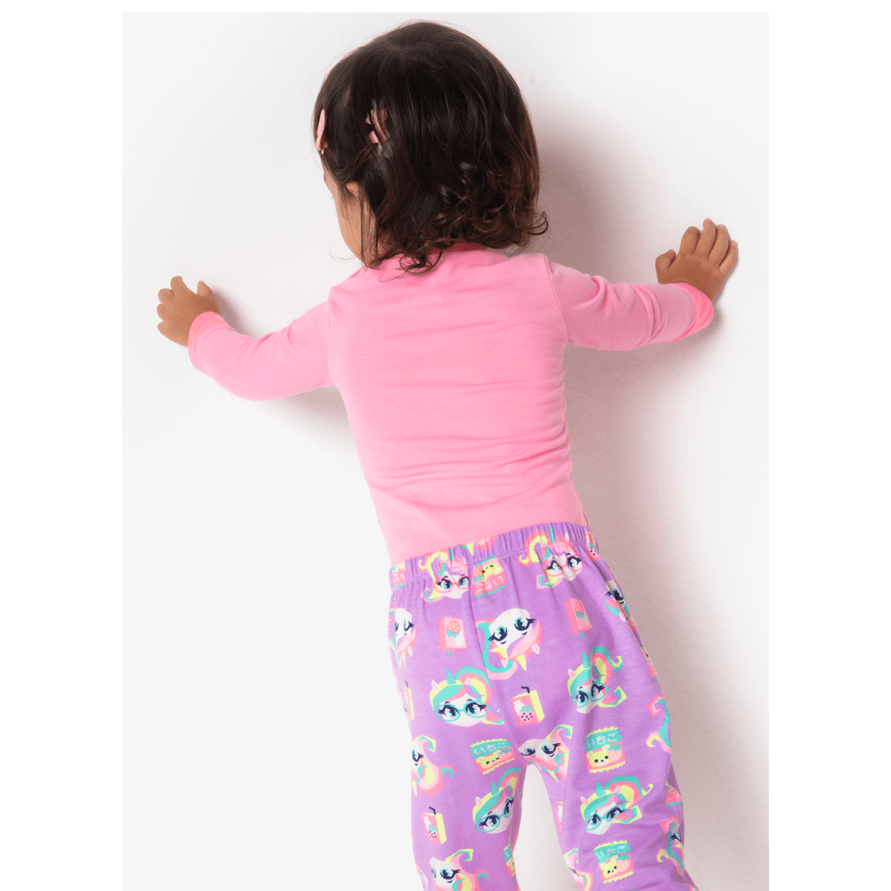 Body Pijama Manga Longa Viscolycra Bebê Menina Unicórnio Kawaii - 4