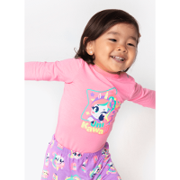 Body Pijama Manga Longa Viscolycra Bebê Menina Unicórnio Kawaii - 2
