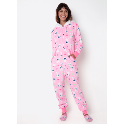 Macacão Manga Longa Soft Feminino Coelha Romântica