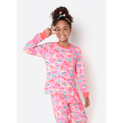 Pijama Manga Longa Ultra Visco Menina Teen Unicórnio Cherry