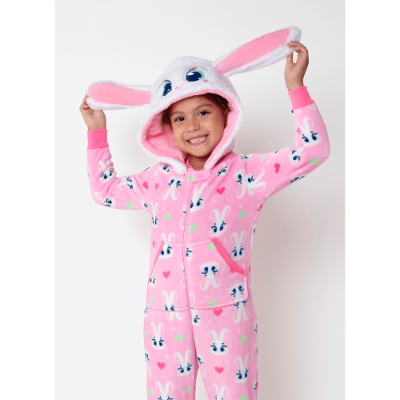 Macacão Manga Longa Soft Menina Coelha Romãntica