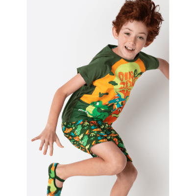 Pijama Manga Curta Viscolycra Menino Teen Dino Trio
