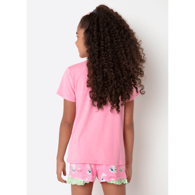 Pijama Manga Curta Viscolycra Menina Teen Coelha Romântica