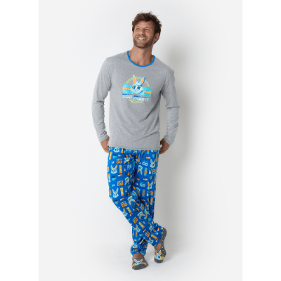 Pijama Manga Longa Algodão Masculino Coelho Radical