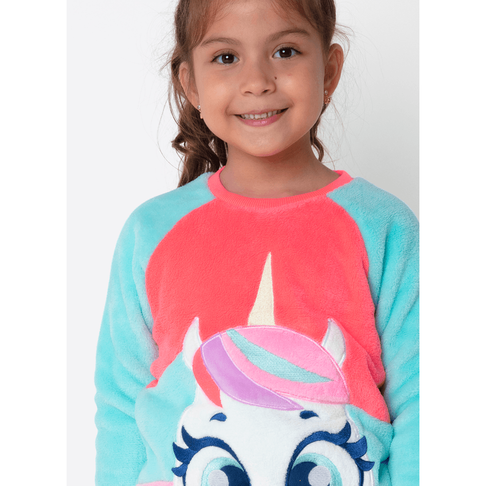Pijama Manga Longa Soft Menina Unicórnio Cherry - 2
