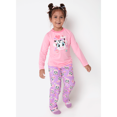 Pijama Manga Longa Menina Vaca Patches
