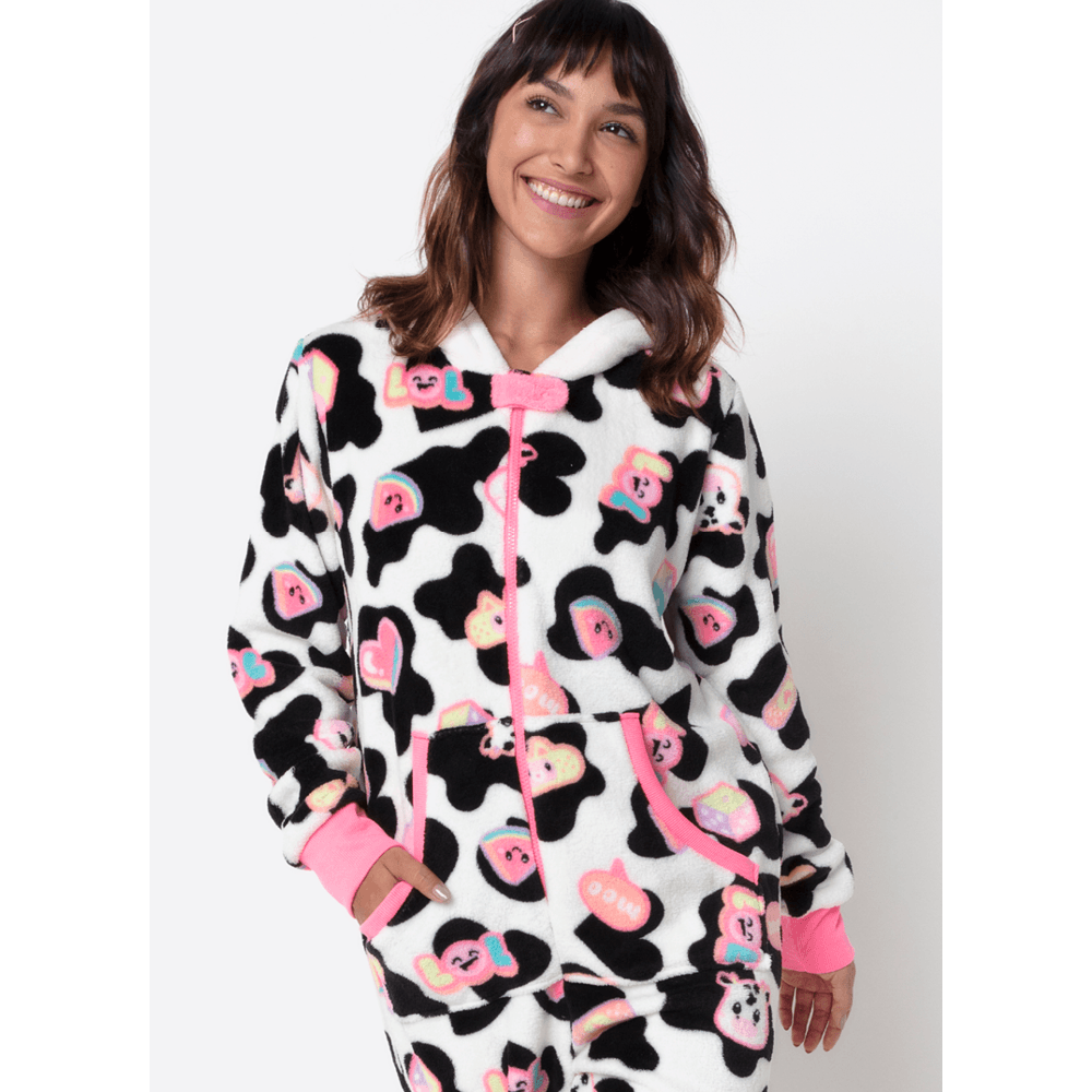 Macacão Manga Longa Soft Feminino Vaca Patches - 3