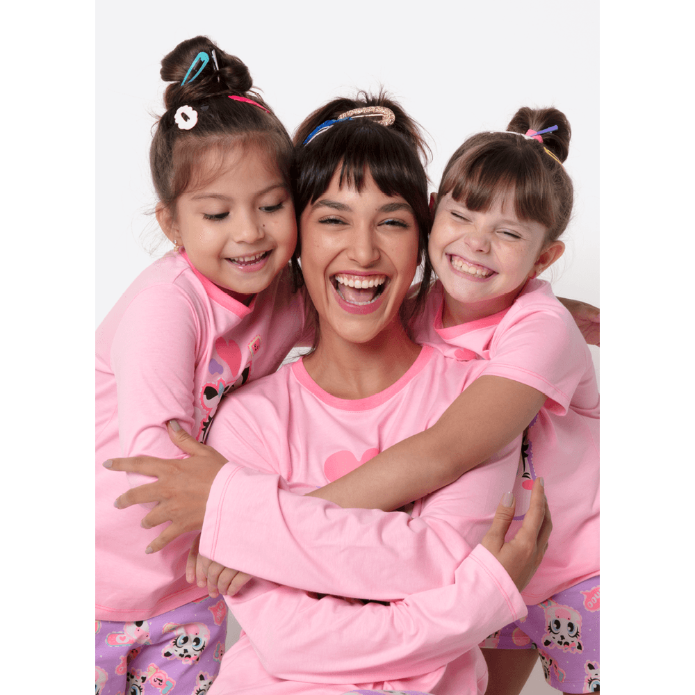 Pijama Manga Longa Algodão Feminino Vaca Patches - 4