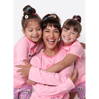 Pijama Manga Longa Algodão Feminino Vaca Patches