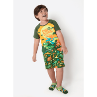 Pijama Manga Curta Viscolycra Menino Dino Trio - 1