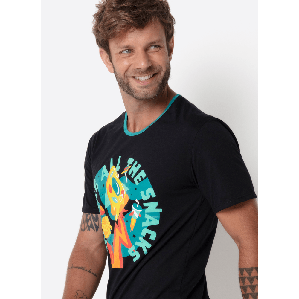 Pijama Manga Curta Masculino Space Food - 2