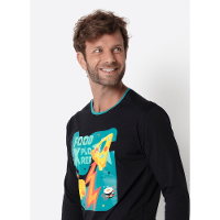Pijama Manga Longa Algodão Masculino Space Food - 2