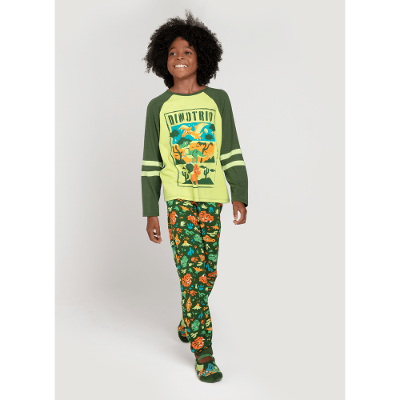 Pijama Manga Longa Viscolycra Menino Teen Dino Trio
