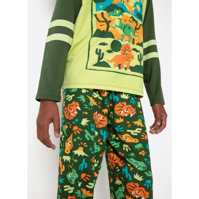 Pijama Manga Longa Viscolycra Menino Teen Dino Trio