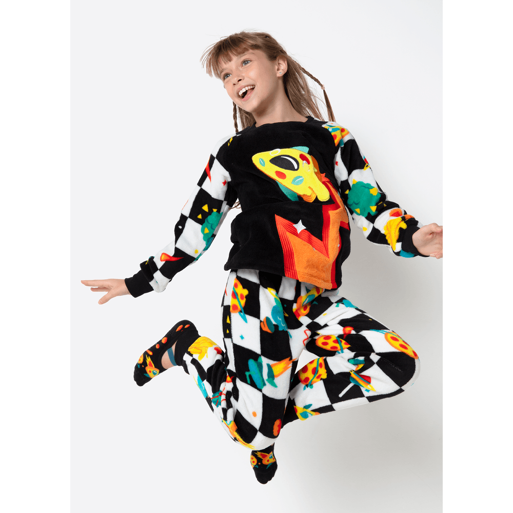 Pijama Manga Longa Soft Unissex Space Food - 1