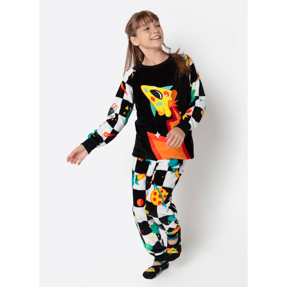 Pijama Manga Longa Soft Unissex Space Food - 5