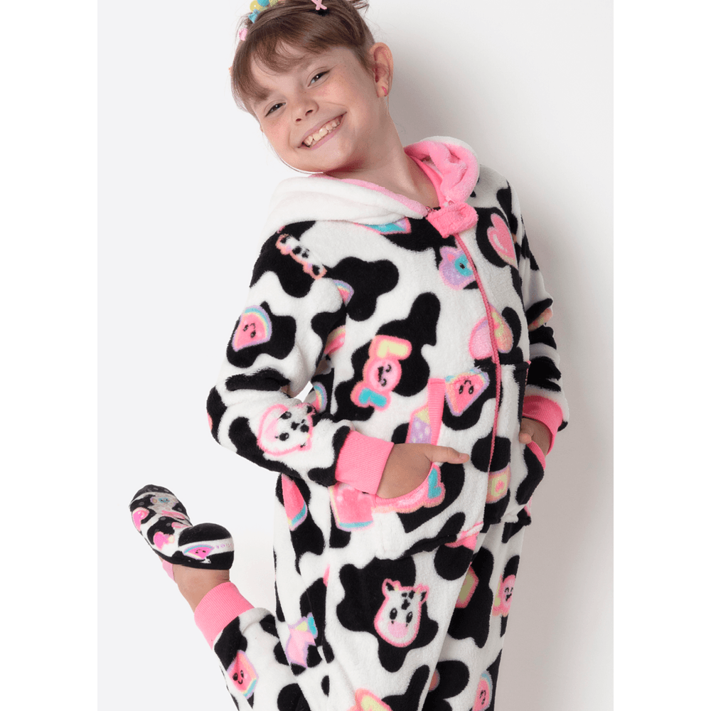 Macacão Manga Longa Soft Menina Vaca Patches - 3