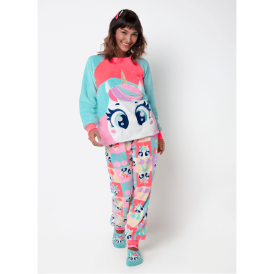 Pijama Manga Longa Soft Feminino Unicórnio Cherry