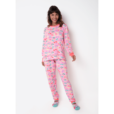 Pijama Manga Longa Ultra Visco Feminino Unicórnio Cherry