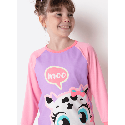 Pijama Manga Longa Viscolycra Menina Vaca Patches