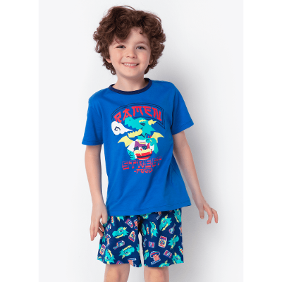 Pijama Curto Algodão Menino Dragão Street