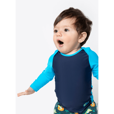 Camiseta Praia com Proteção Solar Bebê Menino Color Block