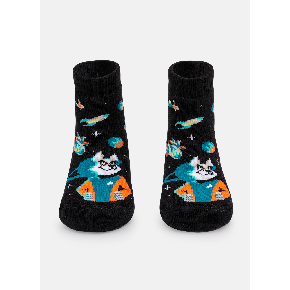 Meia Soquete com Sola Emborrachada Bebê Menino Lobo Space - 1
