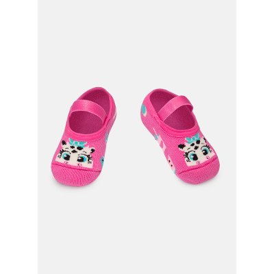 Meia Sapatilha Antiderrapante Bebê Menina Vaca