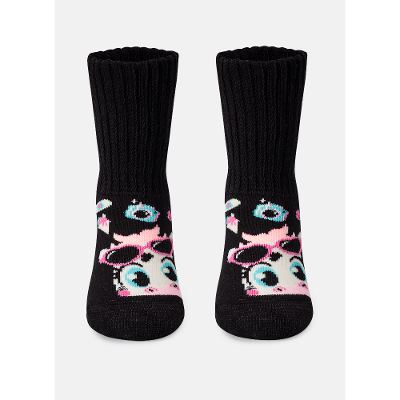 Meia Botinha Antiderrapante Bebê Menina Vaca