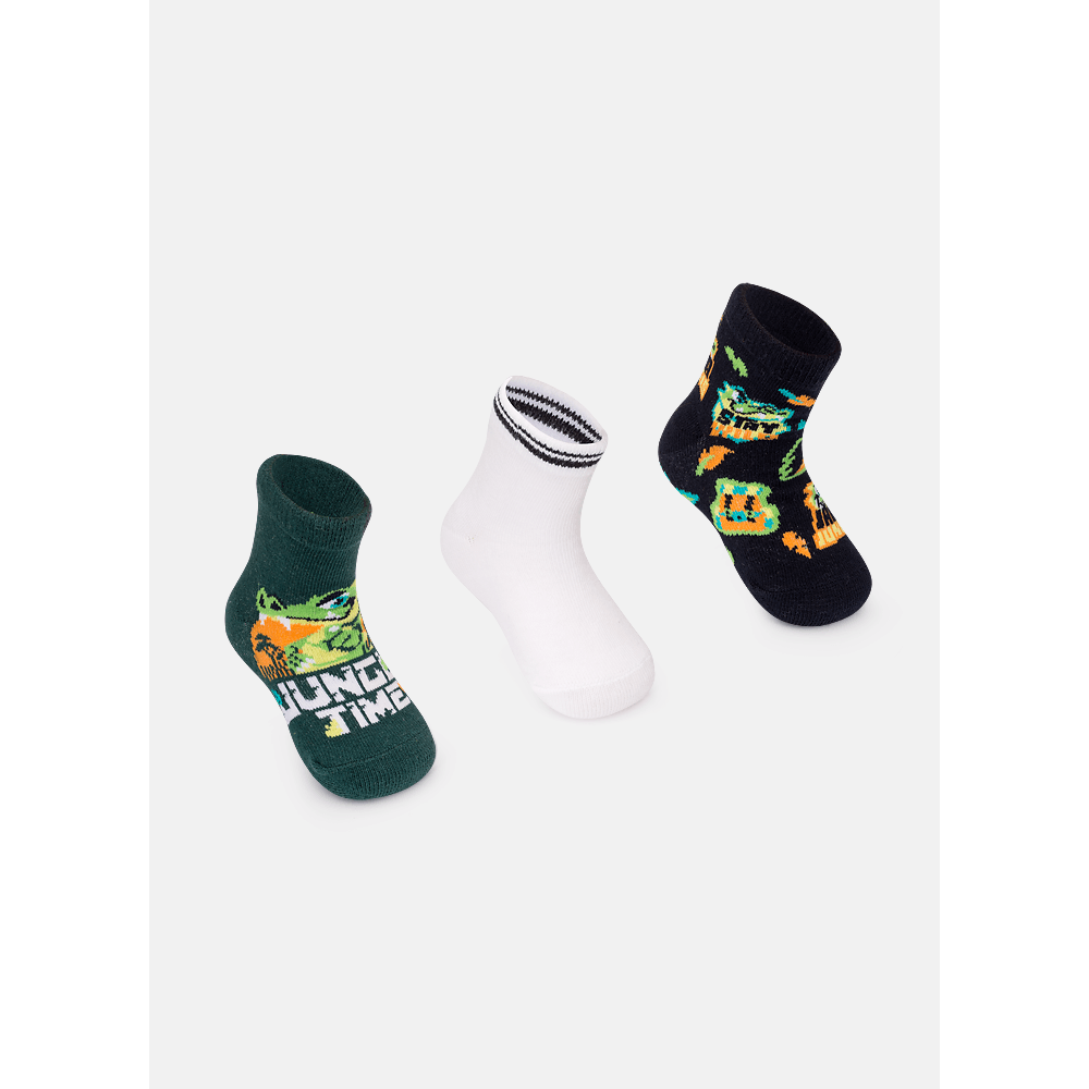 Kit com 3 Meias Bebê Menino Jacaré Jungle - 2