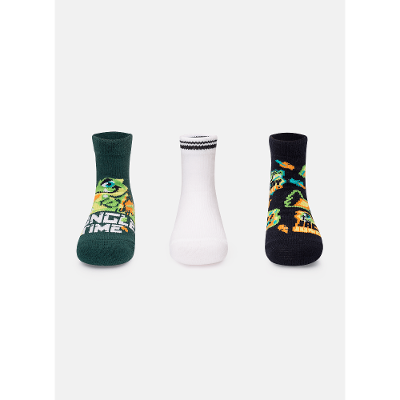 Kit com 3 Meias Bebê Menino Jacaré Jungle