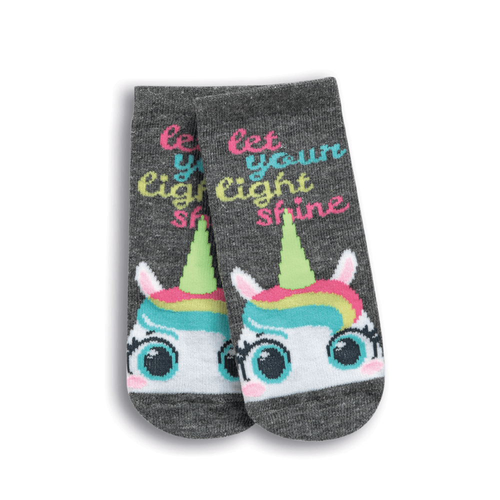 Meia Soquete Bebê Menina Unicórnio Shine - Brilha no Escuro - 1
