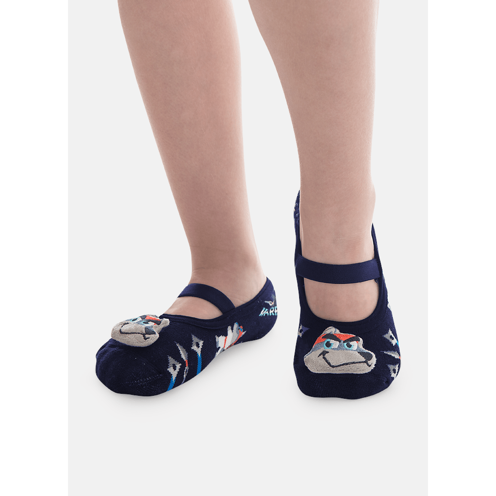 Meia Sapatilha Antiderrapante Menino com Aplique Led Lobo - 1