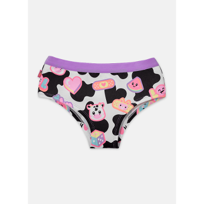 Calcinha Caleçon Menina Teen Algodão Vaca Patches