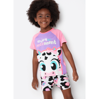 Pijama Manga Curta Viscolycra Menina Vaca Patches - 1