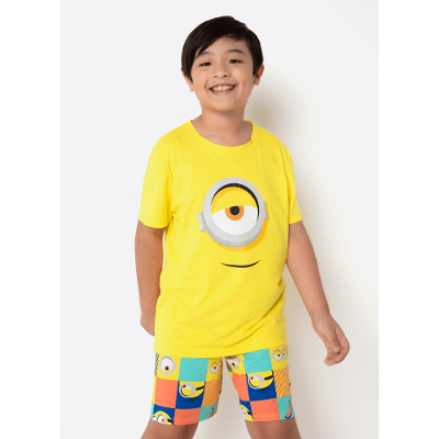Pijama Manga Curta Algodão Teen Unissex Minions