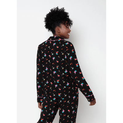 Pijama Manga Longa Viscose Feminino Space Food