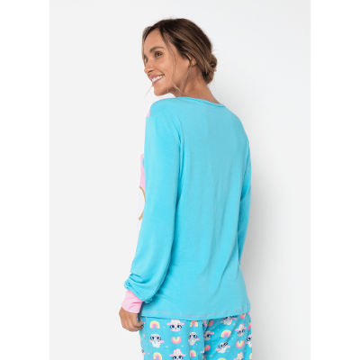 Pijama Manga Longa Viscolycra Feminino Ovelha
